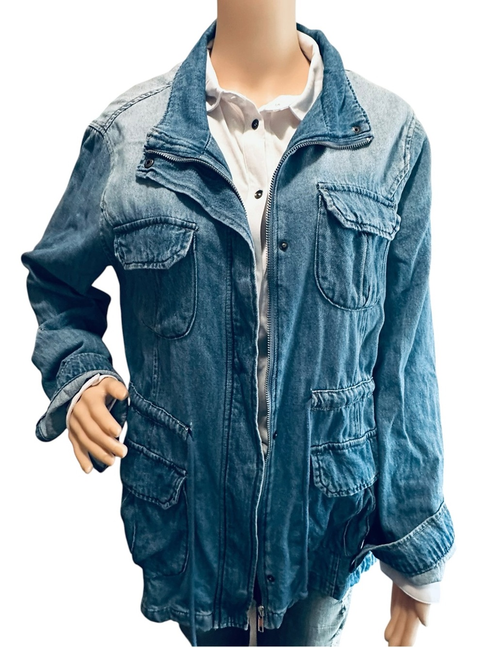 Women’s Risen Denim Anorak Jacket (Style RDJ1142 Sz XL